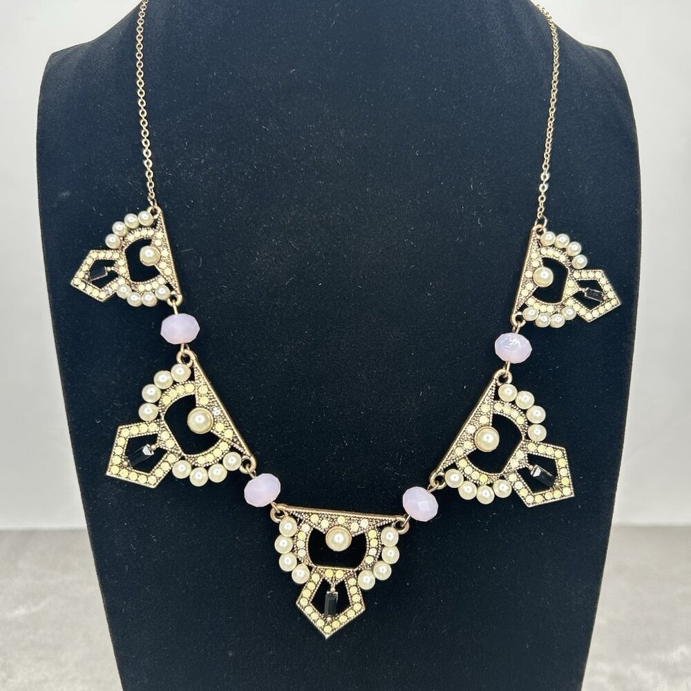 Plunder Rosalie Necklace Statement Art Deco Bohemian Jewelry Beaded